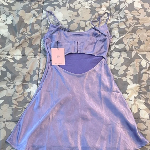 Hello Molly Lilac Satin Camisole Dress - Picture 3 of 3